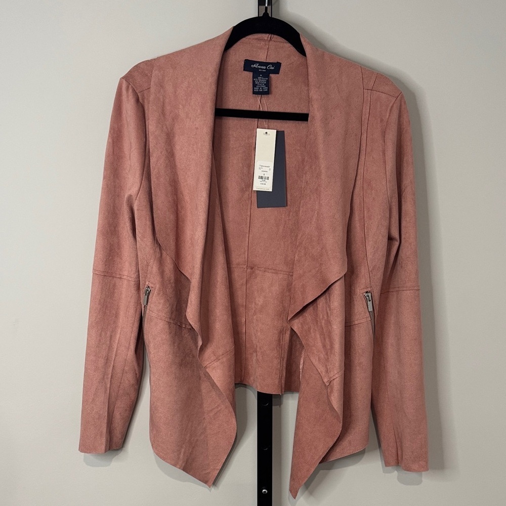 Francesca’s Anna Caí Open Front Blazer in Dusty Rose S Small New NWT